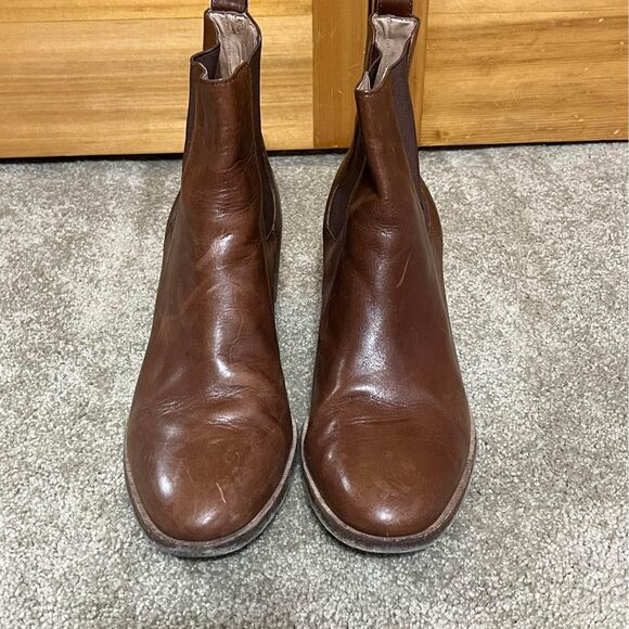 Madewell The Frankie Chelsea Brown Leather Heeled Booties size 11 - Picture 2 of 8